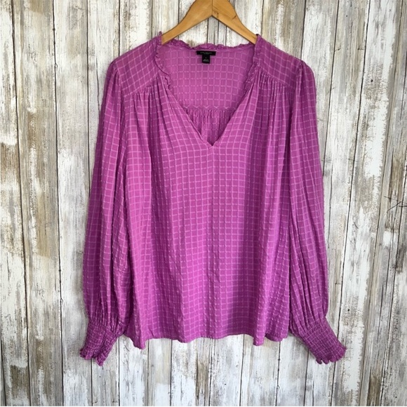 Ann Taylor Tops - Ann Taylor Purple Textured Blouse